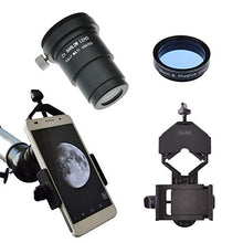 Load image into Gallery viewer, Gosky 1.25" Moon Filter &amp; 2X Barlow Lens Kit + Cell Phone Adapter Mount

