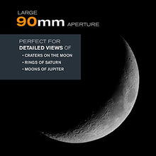 Load image into Gallery viewer, Celestron - AstroMaster 90EQ Refractor Telescope - Refractor Telescope for Beginners - Fully-Coated Glass Optics - Adjustable-Height Tripod - BONUS Astronomy Software Package
