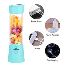 Load image into Gallery viewer, Diwenhouse Portable Blender , Personal Size Blender for Shakes and Smoothies Mini Juicer Cup 16 oz USB Rechargeable Battery Wireless Blue
