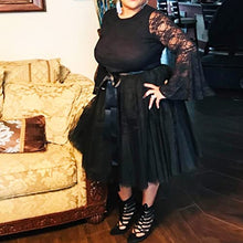 Load image into Gallery viewer, WDPL Women's A Line Short Knee Length Tutu Tulle Prom Party Skirt, Black, 3X
