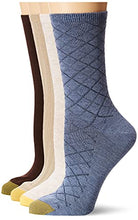 Load image into Gallery viewer, Gold Toe Women's Casual Texture Crew Socks, 6-Pairs, Denim Diamond, Medium
