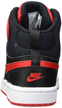 Load image into Gallery viewer, Nike Court Borough MID Basketball Shoe - Kids' Black/University Red-White 3
