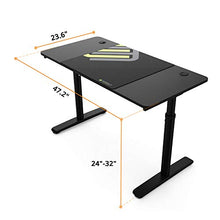 Load image into Gallery viewer, DESIGNA Height Adjustable Computer Desk, 47 Inch with Free Large Mousepad, Study Writing PC Laptop Table Workstation, Widen Space Office Home Gaming Desk Multi-Functional, Black
