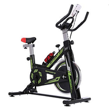 Load image into Gallery viewer, Indoor Cycling Bike Stationary Bicycle, Abdominal Exercise Machine w/LCD Monitor and Ipad holder for Home Cardio Workout, Adjustable Seat and Handlebar (Black)
