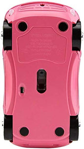 Cool 3D Sport Car Shape Mouse 2.4GHz Wireless Mouse Optical Ergonomic Gaming Mice Mini Small Office Mouse with USB Receiver for PC Laptop Computer for Kids Girls,1600DPI 3 Buttons(Pink)