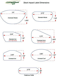 LongShot Golf Impact Label Pack - 125 Woods 125 Irons