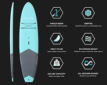 Load image into Gallery viewer, Driftsun Padded Stand Up Paddleboard 11ft Rigid Soft Top SUP with Paddle, Fin, and Leash
