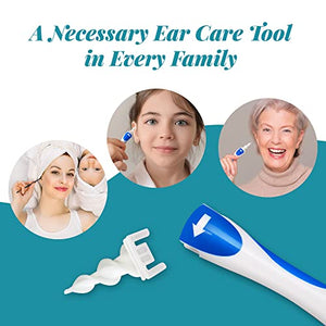 WAXIWAY Q-Grips Ear Wax Remover Kit | 3-in-1 Ear Cleaner + Silicone Ear Wax Removal Tool w/ 16 Replacement Ear Cleaner Spiral Tips | Reusable Q Grip Earwax Removal Kit Safe for Adults, Kids & Toddlers
