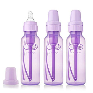 Dr. Brown's Girls' 6 Pack 8 oz. Bottles - 3 (8 oz.) Lavender - 3 (8 oz.) Pink - Natural Flow