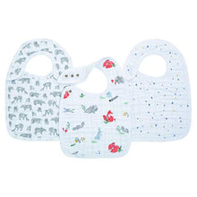 Load image into Gallery viewer, aden + anais Snap Baby Bib, 100% Cotton Muslin, 3 Layer Burp Cloth, Super Soft &amp; Absorbent for Infants, Newborns and Toddlers, Adjustable with Snaps, 3 Pack, Naturally
