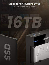 Load image into Gallery viewer, UGREEN External Hard Drive Enclosure for 3.5 2.5 Inch SATA SSD HDD USB 3.0 to SATA III Hard Drive Case with UASP 12V Power Adapter Compatible with WD Seagate Toshiba Samsung Hitachi PS4 Xbox
