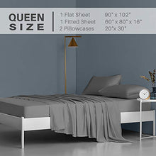 Load image into Gallery viewer, Secura Everyday Luxury Queen Bed Sheet Set 4 Piece - Soft Microfiber 1800 Thread Count 16" Deep Pocket Sheet Sets - Hypoallergenic, Wrinkle &amp; Fade Resistant (Gray)
