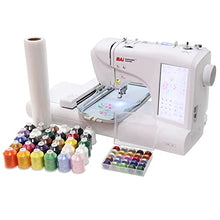 Load image into Gallery viewer, BAi Embroidery Machines Computerized for Beginners, Combo Include Threads&amp;Wash Away Stabilizer&amp;Bobbins, 4" x 9.2" Embroidery Area and Large 7" LCD ColorTouch Screen Automatic Monogram Embroidery Machine for Clothing, 96 Built-in Embroidery Designs
