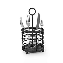 Load image into Gallery viewer, Spectrum Diversified Contempo Caddy Cutlery, Modern Dining Table Décor &amp; Kitchen Organization, Silverware Holder with Handle, Black
