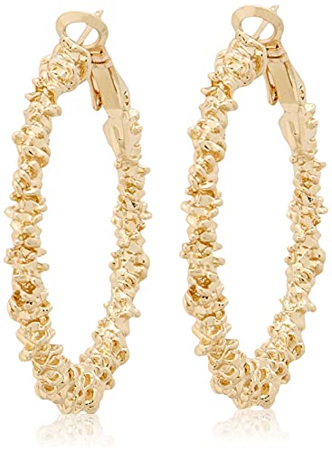 14K Gold Plating Exaggerated Fashion Irregular Thorn Shape Big Circle Earrings with S925 Silver Needle for Girl/Boys Gifts Valentines/Birthday/ Anniversary / Mother’s Day