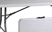 Load image into Gallery viewer, Office Star Resin Rectangle Center-Folding Portable Table for Picnics, Camping, and Tailgating, 6 Feet, Grey
