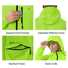 Load image into Gallery viewer, BALEAF Men's Cycling Running Jacket Waterproof Rain Windbreaker Reflective Lightweight Windproof Bike Golf Jacket Fluorescent Yellow Size L
