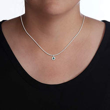 Load image into Gallery viewer, Brilliance in Motion 925 Sterling Silver 1/5 Carat Dancing Emerald May Birthstone Knot Pendant Necklace with 18" Chain
