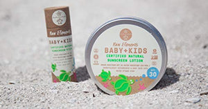 Raw Elements Baby + Kids SPF 30 Organic Sunscreen Lotion Non-Nano Zinc Oxide, Reef-Safe, Cruelty-Free, Gentle and Moisturizing, Zero Waste Tin, 3oz