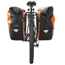 Load image into Gallery viewer, Ibera Bike Pannier Bag - PakRak Clip-On Quick-Release Waterproof Bicycle Panniers (Pair) (ORANGE)
