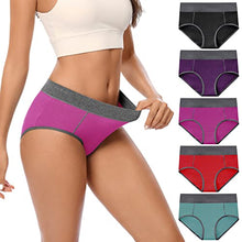 Load image into Gallery viewer, POKARLA Women&#39;s Cotton Stretch Underwear Ladies Mid-high Waisted Briefs Panties 5-Pack(Small）
