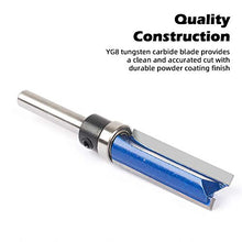 Load image into Gallery viewer, KOWOOD Plus Pattern Flush Trim Router Bit Set, 1/4 Inch Shank, Top Bearing Flush Trim Bit Kit. Cutting Height in 25/64”, 3/4”, 1”, 1-1/2”. With updated Kowood C3 Carbide. Great for trim shelf edging, veneer or laminates
