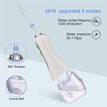 Load image into Gallery viewer, H2ofloss Water Flosser Portable Dental Oral Irrigator with 5 Modes, 6 Replaceable Jet Tips, Rechargeable Waterproof Teeth Cleaner for Home and Travel -300ml Detachable Reservoir (HF-6)
