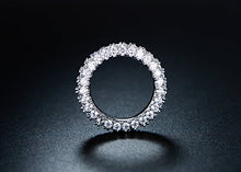 Load image into Gallery viewer, Barzel 18K White Gold Plated &amp; Italian-Cut CZ 3 Row Eternity Ring (8)
