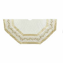 Load image into Gallery viewer, Kurt Adler 54-Inch Ivory Treeskirt with Gold Pinecones
