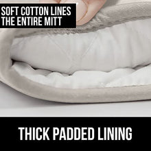 Load image into Gallery viewer, Gorilla Grip Heat Resistant Silicone Oven Mitts Set, Soft Quilted Lining, Extra Long, Waterproof Flexible Gloves for Cooking and BBQ, Kitchen Mitt Potholders, Easy Clean, Set of 2, Almond
