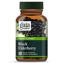 Load image into Gallery viewer, Gaia Herbs, Black Elderberry, Organic Sambucus Elderberry Extract for Daily Immune and Antioxidant Support, Vegan Powder Capsules, 60 Count
