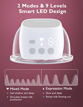 Load image into Gallery viewer, Momcozy S9 Pro Wearable Breast Pump, Hands-Free Breast Pump of Longest Battery Life &amp; LED Display, Double Portable Electric Breast Pump with 2 Modes &amp; 9 Levels - 24mm, 2 Pack Gray
