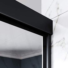 Load image into Gallery viewer, ELEGANT Double Sliding Shower Door 60 in. W x 72 in. H，Semi-Frameless Glass Shower Screen Panel 1/4" Clear Glass Bathroom Doors Bypass Shower Enclosure，Black Hardware
