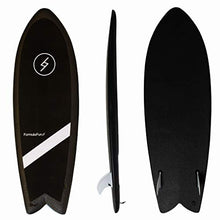 Load image into Gallery viewer, Formula Fun Shortboard Fish 5'3", Durable, Waterproof, and Flexible Foam Surfboard, Made in The USA, 100% Recyclable (Black Magic)
