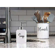 Load image into Gallery viewer, Home Acre Designs Farmhouse Soap Dispenser – 13oz, Ceramic, White Hand Pump for Soap – Rustic Kitchen &amp; Bathroom Accessories for Home
