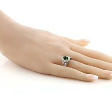 Load image into Gallery viewer, Gem Stone King Green Chrome Diopside 925 Sterling Silver Women&#39;s Ring 1.31 Ctw Oval (Size 8)
