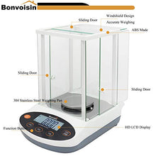 Load image into Gallery viewer, Bonvoisin Analytical Balance 300gx1mg Precision Lab Scale Digital Electronic Scale 1mg Laboratory Analytical Scale LCD Display Scientific Scale with Windshield (300g, 0.001g)
