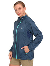 Load image into Gallery viewer, Little Donkey Andy Women&#39;s UPF 50 Protection Jacket Lightweight Packable Full Zip Hoodie for Running Cycling Walking, Navy Blue Large
