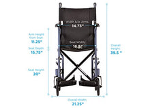 Load image into Gallery viewer, NOVA Medical Products 327 Lightweight Transport Chair, 17&quot;,Dark Blue
