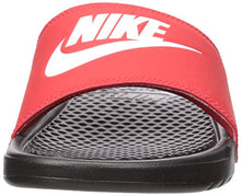 Load image into Gallery viewer, Nike Men&#39;s Benassi Just Do It Slide Sandal, Black/White-University Red, 11 Regular US
