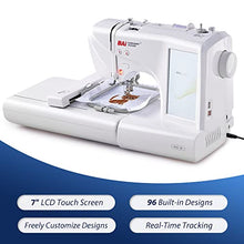 Load image into Gallery viewer, BAi Embroidery Machines Computerized for Beginners, Combo Include Threads&amp;Wash Away Stabilizer&amp;Bobbins, 4" x 9.2" Embroidery Area and Large 7" LCD ColorTouch Screen Automatic Monogram Embroidery Machine for Clothing, 96 Built-in Embroidery Designs
