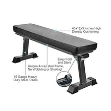 Load image into Gallery viewer, Finer Form Gym Quality Foldable Flat Bench for Multi-Purpose Weight Training and Ab Exercises
