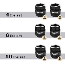 Load image into Gallery viewer, Henkelion 1 Pair 6Lbs Adjustable Ankle Weights for Women Men Kids, Wrist Weights Ankle Weights Sets for Gym, Fitness Workout, Running, Lifting Exercise Leg Weights - Each 3 Lbs Black
