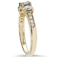 Load image into Gallery viewer, 1ct 3 Stone Diamond Engagement Ring 14K Yellow Gold - Size 7
