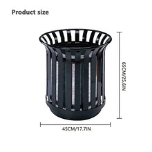 Load image into Gallery viewer, Outdoor Metal Slatted Trash Receptacle,Waste Receptacle，Commercial Trash Cans,Zone Round Garbage Bin,Square Hotel Street Patio Indoor Metal Standard Waste Receptacle
