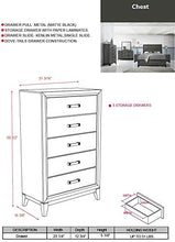 Load image into Gallery viewer, Kings Brand Furniture – Ambroise 6-Piece King Size Bedroom Set, Grey/Black. Bed, Dresser, Mirror, Chest &amp; 2 Night Stands
