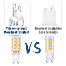 Load image into Gallery viewer, Dimmable G9 LED Bulb 4.5W 3000K 120V Soft Warm White Light Bulbs,CRI85 G9 Bi Pin Bulb (T4 40Watt Halogen Replacement ),450 Lumens,No Flickering, 360 Beam Angle,Energy Saving G9 Small Bulb, 5 Pack
