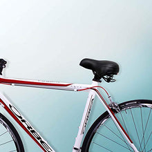 Load image into Gallery viewer, Puroma Bicycle Saddle Dual Spring Designed Suspension Shock Absorbing, Leather Bike Seat Pad Mounting Wrench Waterproof Protection Bike Seat Cover (Black)
