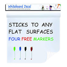 Load image into Gallery viewer, Extra Large Whiteboard Decal Sticker, Self-Adhesive Paper Message Board (6.5 FEET) Peel and Stick Wallpaper with 4 Dry Erase Markers, Size 17.7” X 78.7”
