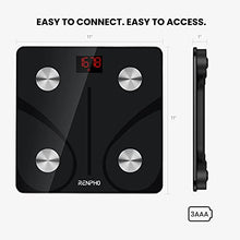 Load image into Gallery viewer, RENPHO Body Fat Scale Smart BMI Scale Digital Bathroom Wireless Weight Scale, Body Composition Analyzer with Smartphone App sync with Bluetooth, 396 lbs - Black
